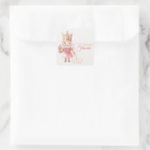 Kerst Baby shower Roze Notenkraker Waterverf Vierkante Sticker (Tas)