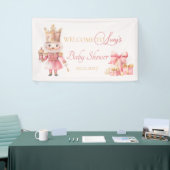 Kerst Baby shower: Roze Notenkraker Welkom Spandoek (Beurs)