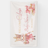 Kerst Baby shower: Roze Notenkraker Welkom Spandoek (Verticaal)