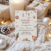 Kerst Baby shower Santa Baby Kaart
