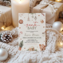 Kerst Baby shower Santa Baby Kaart