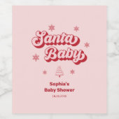 Kerst Baby shower Santa Baby Wijn Etiket (Enkel label)