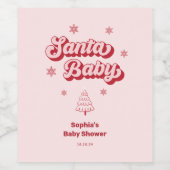 Kerst Baby shower Santa Baby Wijn Etiket (Enkel label)