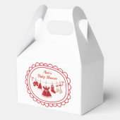 kerst-Baby shower | Santa Kleding Rood & Wit Bedankdoosjes (Achterkant)