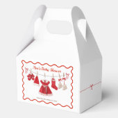 kerst-Baby shower | Santa Kleding Rood & Wit Bedankdoosjes (Achterkant)