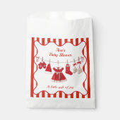 kerst-Baby shower | Santa Kleding Rood & Wit Bedankzakje (Voorkant)