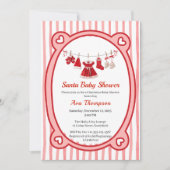 kerst-Baby shower | Santa Kleding Rood & Wit Kaart (Voorkant)