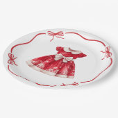 kerst-Baby shower | Santa Kleding Rood & Wit Papieren Bordje (Gekanteld)