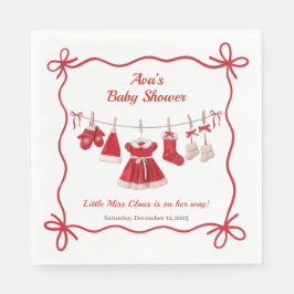 kerst-Baby shower | Santa Kleding Rood & Wit Servet