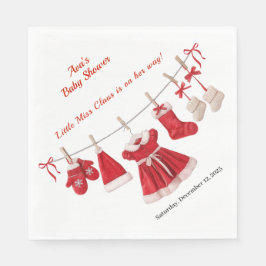 kerst-Baby shower | Santa Kleding Rood & Wit Servet