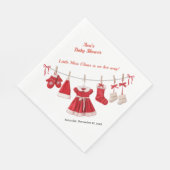 kerst-Baby shower | Santa Kleding Rood & Wit Servet (Hoek)