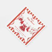 kerst-Baby shower | Santa Kleding Rood & Wit Servet (Hoek)