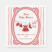 kerst-Baby shower | Santa Kleding Rood & Wit Servet (Voorkant)