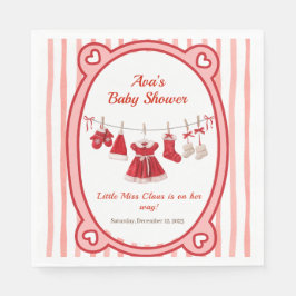 kerst-Baby shower | Santa Kleding Rood & Wit Servet
