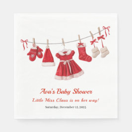 kerst-Baby shower | Santa Kleding Rood & Wit Servet