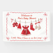kerst-Baby shower | Santa Kleding Rood & Wit Spandoek (Horizontaal)
