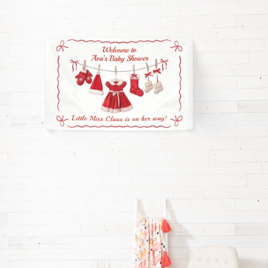 kerst-Baby shower | Santa Kleding Rood & Wit Spandoek (Insitu)