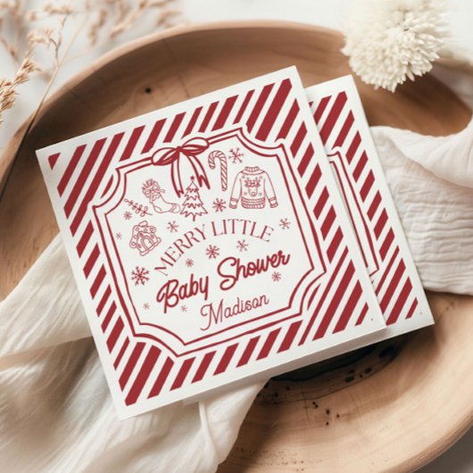 Kerst Baby Shower Servet