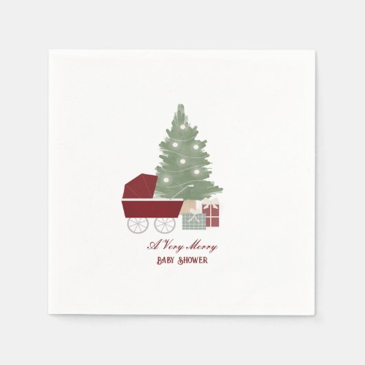 Kerst baby shower servetten (Voorkant)