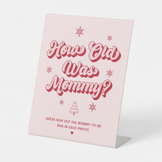 Kerst Baby shower Spel Reclamebord Met Voetstuk (Voorkant)
