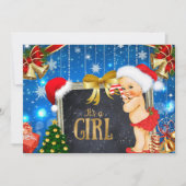 Kerst Baby shower Uitnodiging  Baby Meisje (Voorkant)