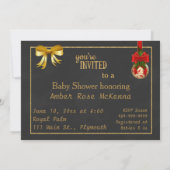 Kerst Baby shower Uitnodiging Baby Meisje (Achterkant)