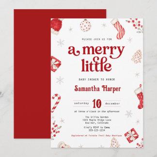 Kerst Baby Shower Uitnodiging | Blij Klein Ba