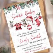 Kerst Baby shower Uitnodiging Set Sjabloon Sant