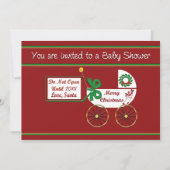 Kerst baby shower uitnodiging Vrolijk kerstfeest (Voorkant)