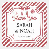 Kerst Baby Shower Vierkante Sticker (Voorkant)