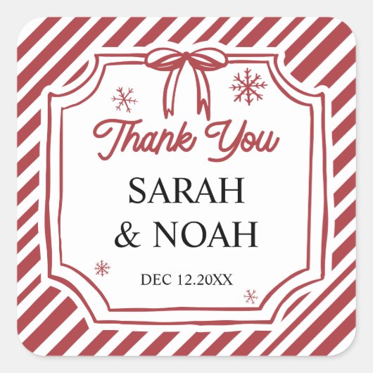 Kerst Baby Shower Vierkante Sticker (Voorkant)