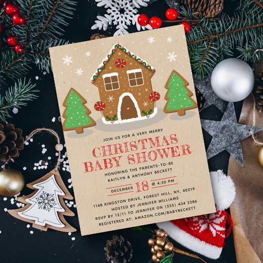 Kerst-Baby shower voor ontbijtontbijt Kaart