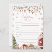 Kerst Baby Shower Voorspelling Kaart (Voorkant)