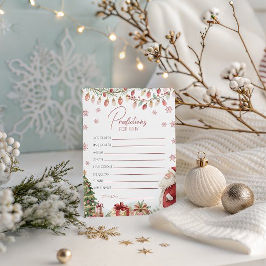Kerst Baby Shower Voorspelling Kaart