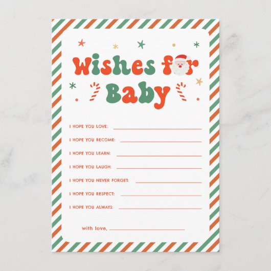 Kerst Baby shower Wensen voor Baby Kaart (Voorkant)