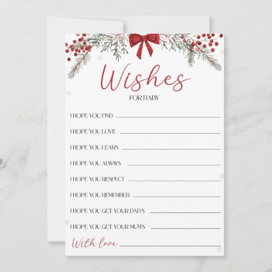 Kerst Baby shower wensen voor Baby Kaart (Voorkant)