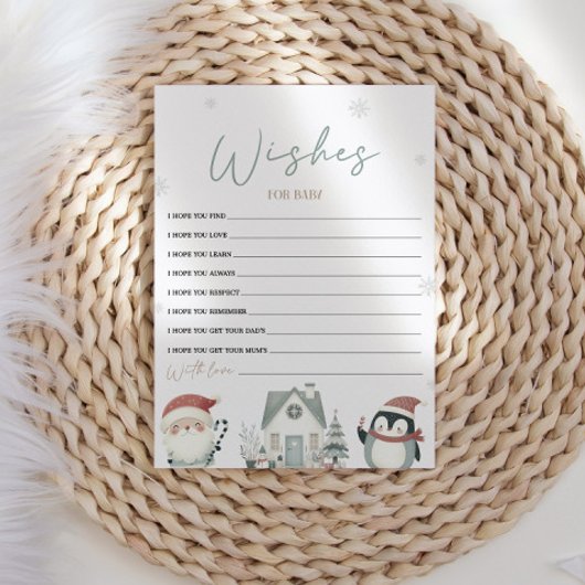 Kerst Baby shower wensen voor Baby Kaart