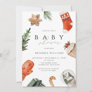 Kerst Baby shower winter Kaart