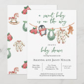Kerst Baby shower winter leuke kleding Save The Date (Voorkant / Achterkant)