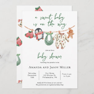 Kerst Baby shower winter leuke kleding Save The Date