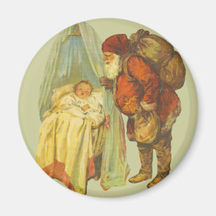 Kerst Baby Sint Claus Vintage Magneet