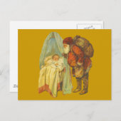 Kerst Baby Sinterklaas Vintage Feestdagenkaart (Voorkant / Achterkant)
