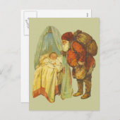 Kerst Baby Sinterklaas Vintage Feestdagenkaart (Voorkant / Achterkant)