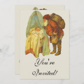 Kerst Baby Sinterklaas Vintage Kaart (Voorkant / Achterkant)