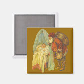 Kerst Baby Sinterklaas Vintage Magneet (Voorkant / Achterkant)