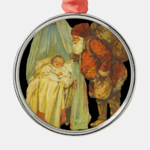Kerst Baby Sinterklaas Vintage Metalen Ornament