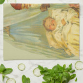 Kerst Baby Sinterklaas Vintage Theedoek (Gevouwen)