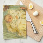 Kerst Baby Sinterklaas Vintage Theedoek (Quarter Fold)