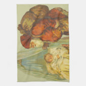 Kerst Baby Sinterklaas Vintage Theedoek (Verticaal)