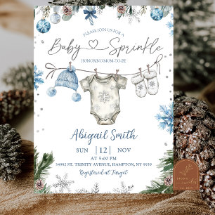 Kerst Baby Sprinkle waslijn Baby Shower Kaart